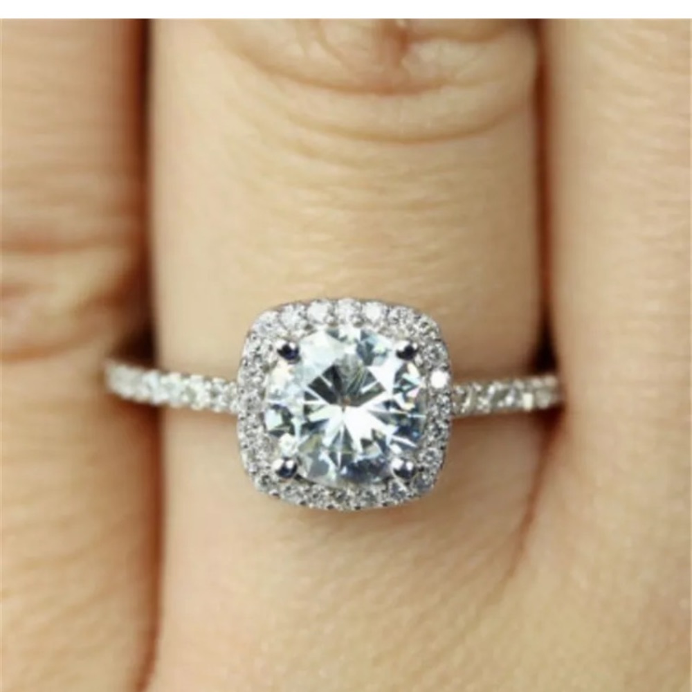 18K White Sapphire 925 Sterling silver Ring - Picture 5 of 5